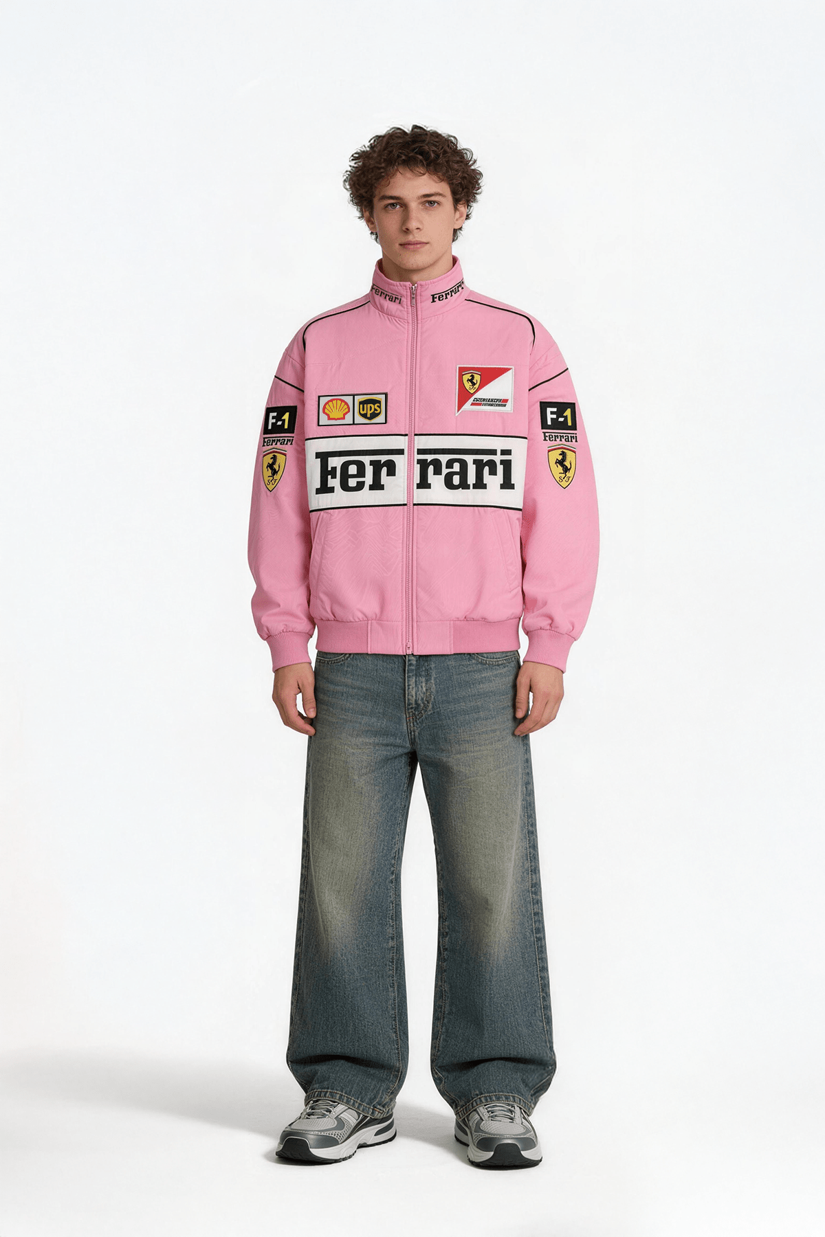 Ferrari F1 Vintage Racing Jacket - Pink Cotton Edition