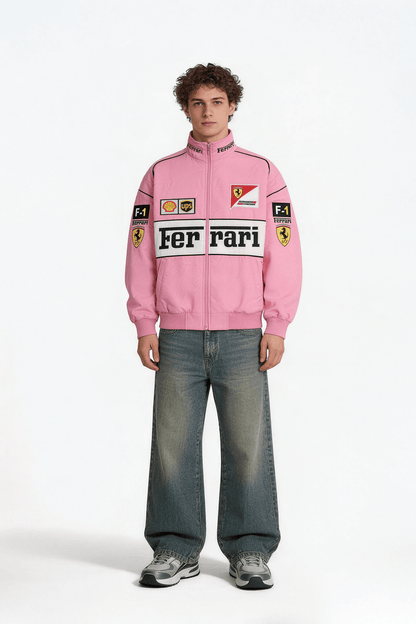 Ferrari F1 Vintage Racing Jacket - Pink Cotton Edition