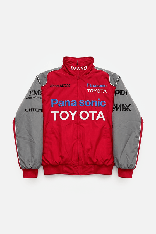 Toyota F1 Vintage Racing Jacket - Red&Grey Edition