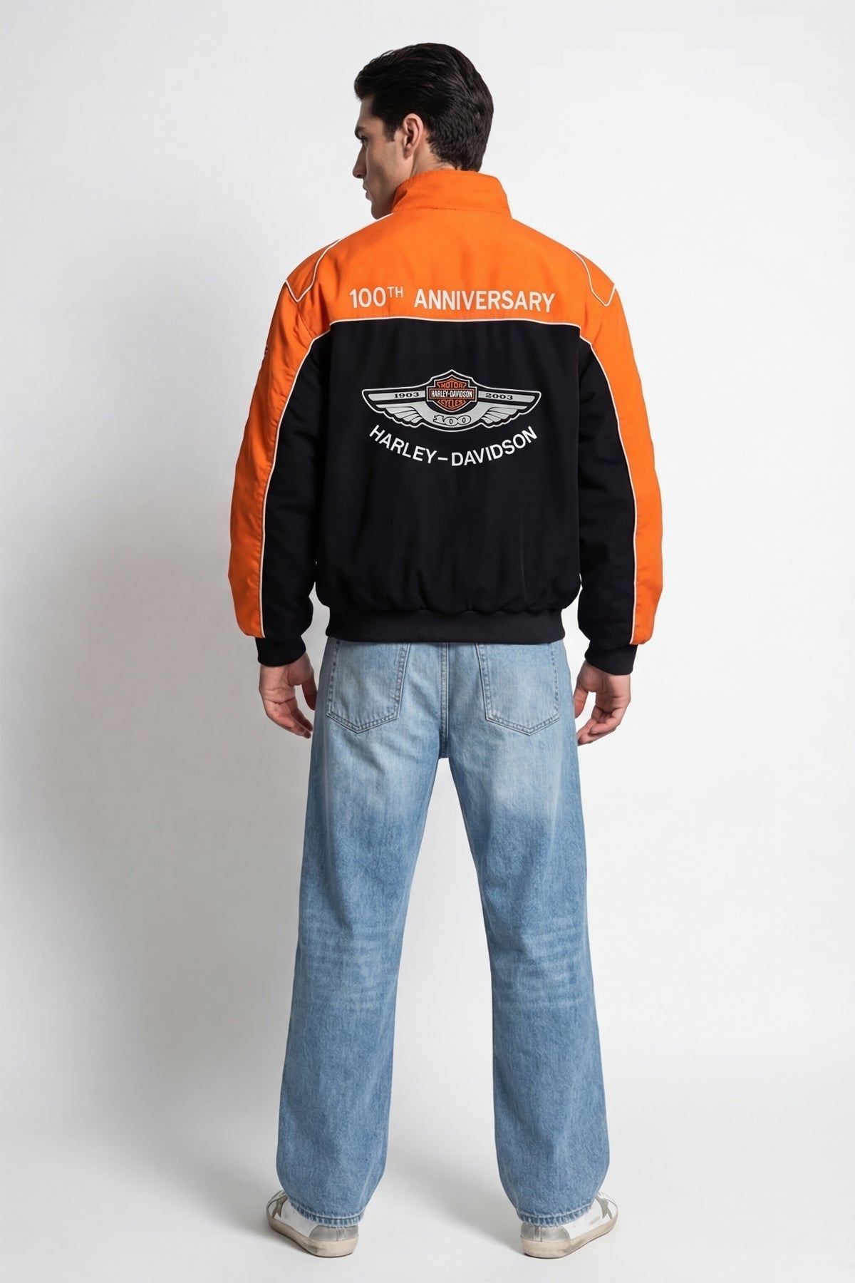 Vintage Harley Davidson 100th Anniversary Jacket (Orange Edition)
