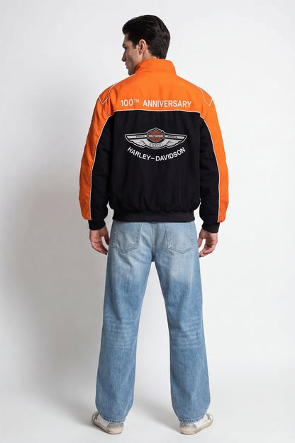 Vintage Harley Davidson 100th Anniversary Jacket (Orange Edition)